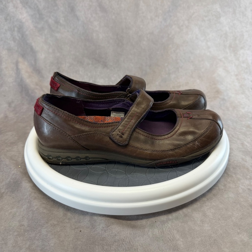 Merrell Allure Espresso Mary Jane Women 7 Brown Leather QForm OrthoLite J45000